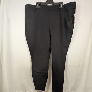 New Terra & Sky Women's Plus Size Pull-on Pants Black, Size 3X (24W-26W)